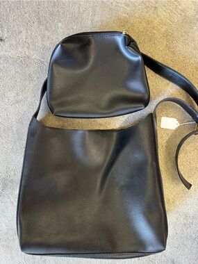Minimalist Black Two-Piece Crossbody Bag Set